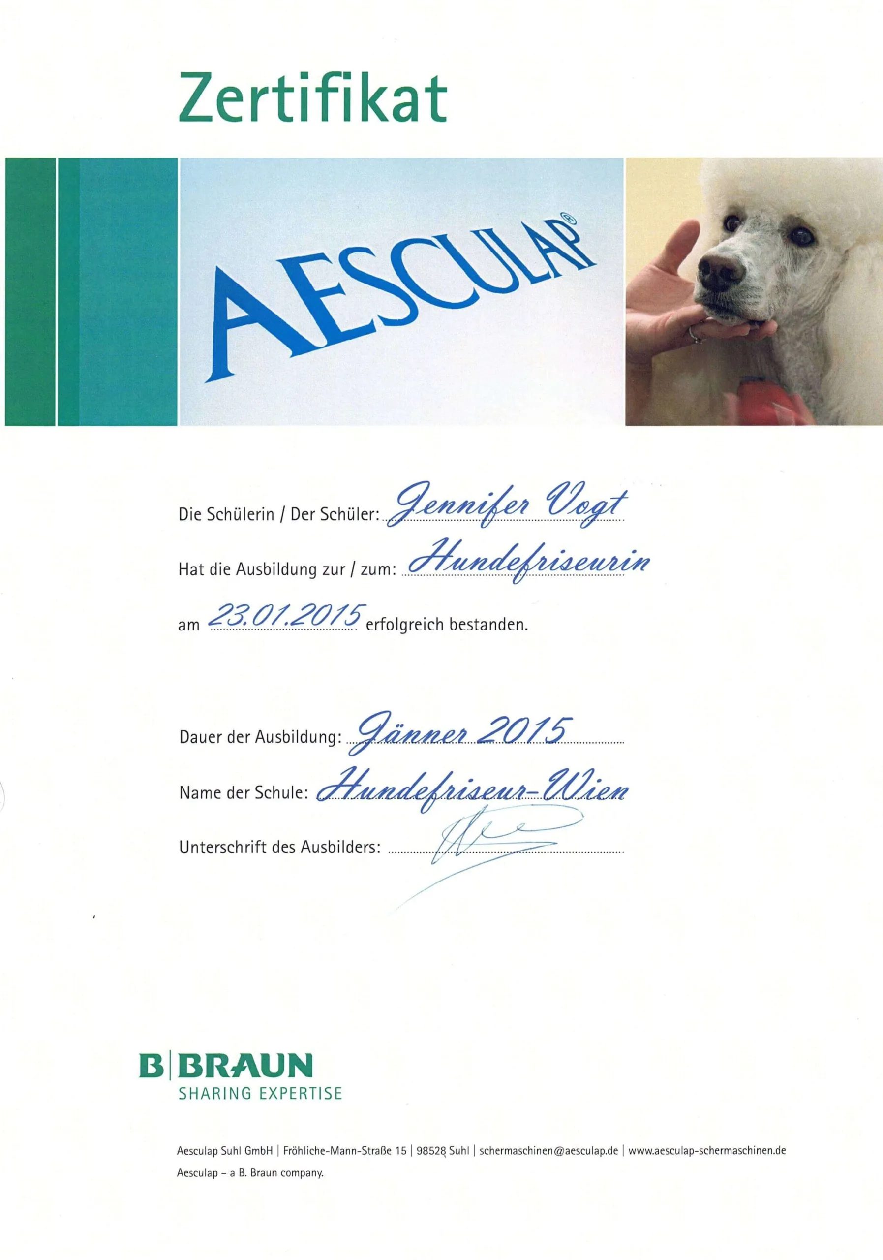 Aesculap Zertifikate